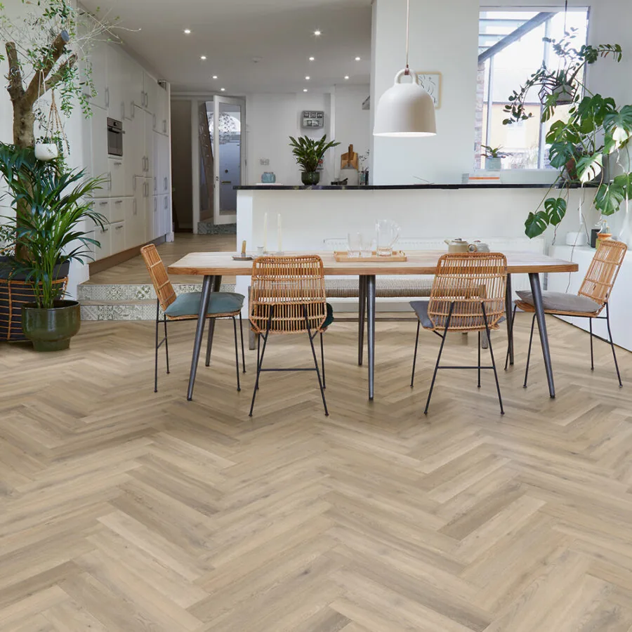 Polyflor Camaro Rigid Core – Naked Blond Oak Herringbone RPQ4144