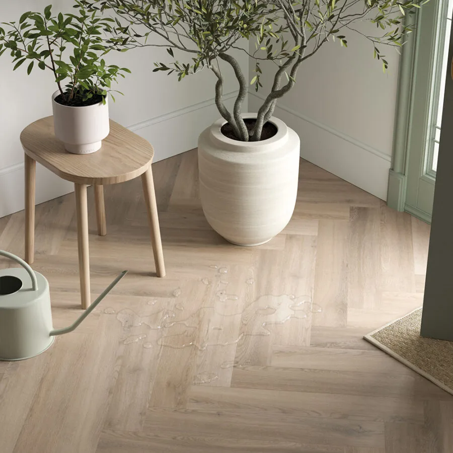 Polyflor Camaro Rigid Core – Naked Blond Oak Herringbone RPQ4144